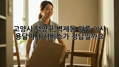 고양시 덕양구 벽제동 원룸 이사, 용달이사 서비스가 정답일까요?